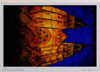 281034 The Gothic Cathedral At Bayeaux Ltd Ed A3 Aquarelldruck