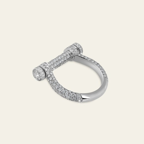 Frivole Between the Finger 0.24 ctRound LabGrown Diamond Engagement Gold Ring - Picture 7 of 10