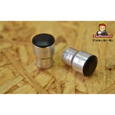 TUPARNAM Universal Black Front Handle Bar End Caps Fits All Motorcycle Silver