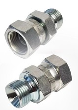 HYDRAULIC MALE x SWIVEL FEMALE BSP ADAPTOR 60° CONE 1/8" to 1.1/2" PUMP VALVE