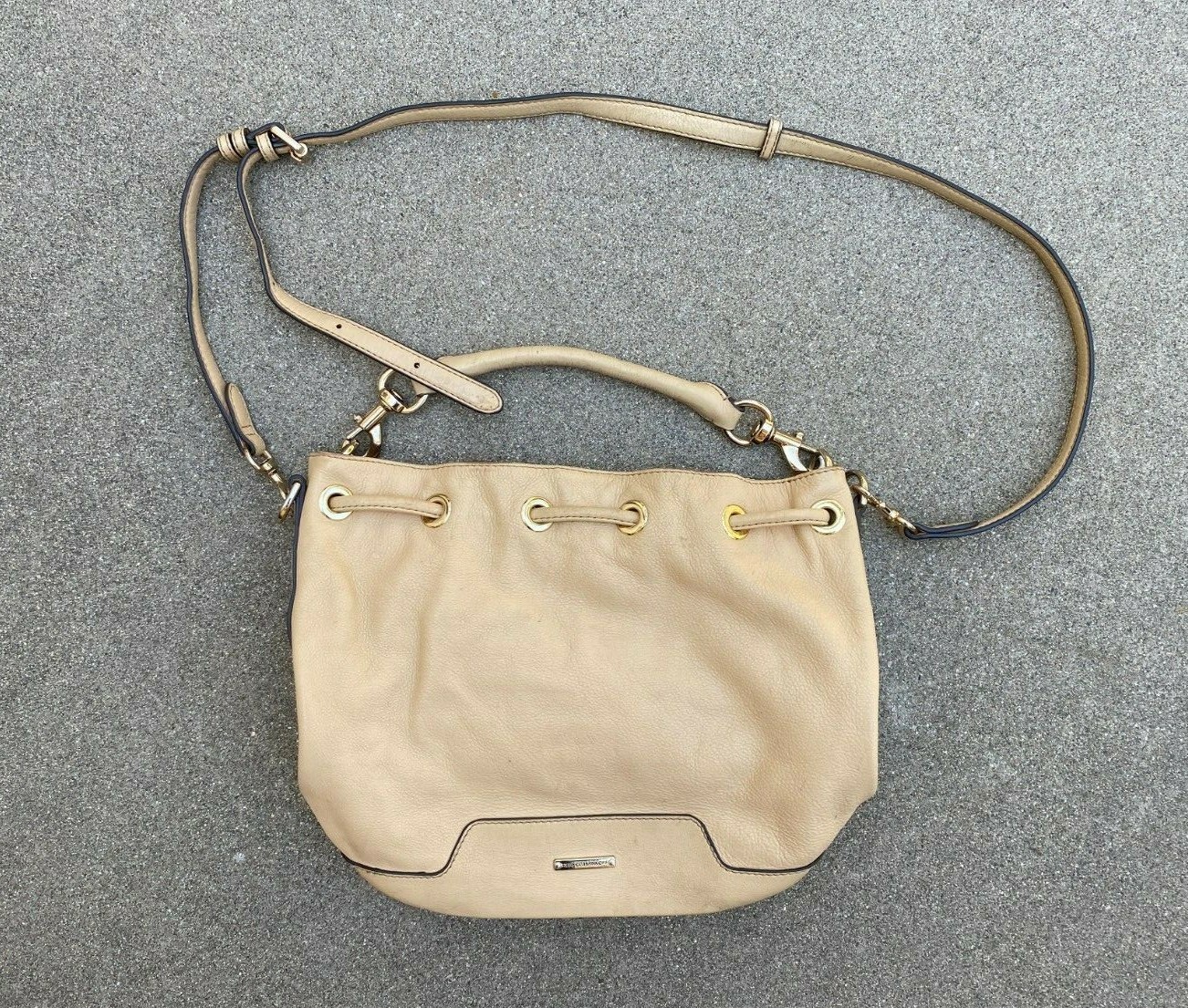 REBECCA MINKOFF Designer Beige Leather Crossbody Shoulder Hand Bag Purse |  eBay