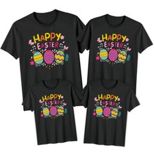 Family Colorful Eggs Happy Easter T-Shirt Tee Cute Festival Holiday Party #ED