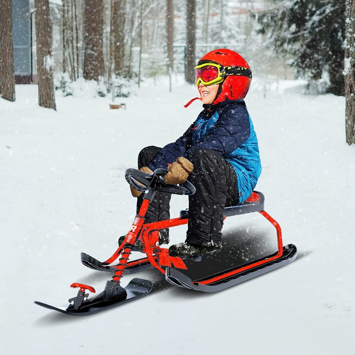 RYDR Snow Runner Snow Bike Sled,Winter Bike for Children, Rubber