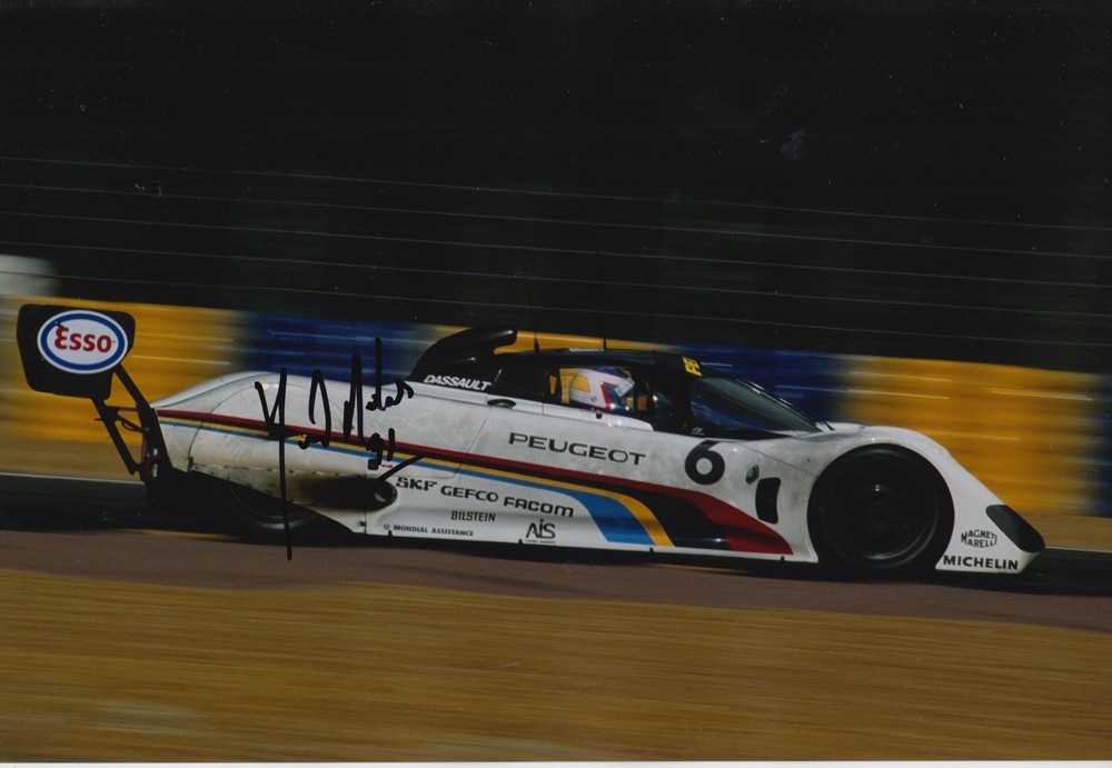 Yannick Dalmas Autographed 12x8 Le Mans Peugeot Talbot Sport Photo