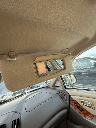 1999-2003 Lexus RX300 Pair Tan Cloth Sun Visors Lighted Set Beige With Hardware - Picture 3 of 24