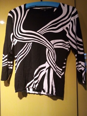 Damen Pulli S Quickstep Schwarz Weiß