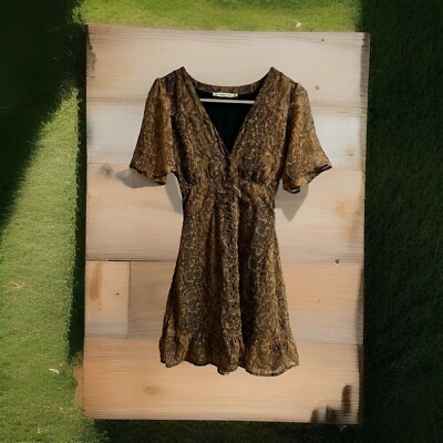Abercrombie & Fitch Dress Women's XS Brown Snakeskin Print Buttons Tie And Back | eBay Abercrombie & Fitch Dress Women's XS Brown Snakeskin Print Buttons Tie And Back | eBay