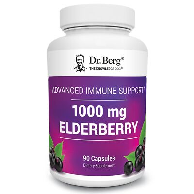 Dr. Berg Black Elderberry Capsules Advanced Immune Support* with 15000 IU Vit...
