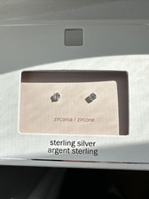 Diamond Stud Earring Round Sterling Silver Hypoallergenic. Cubic Zirconia