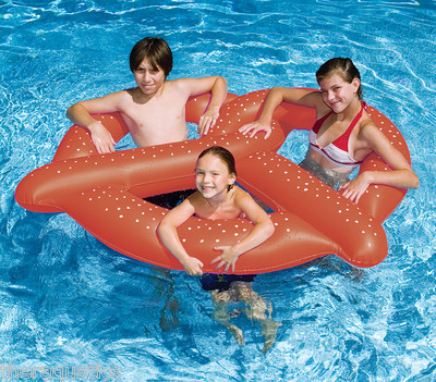 GIANT PRETZEL FLOAT Pool Inflatable 63'' UNIQUE Vinyl Party Beach Swimline 90640