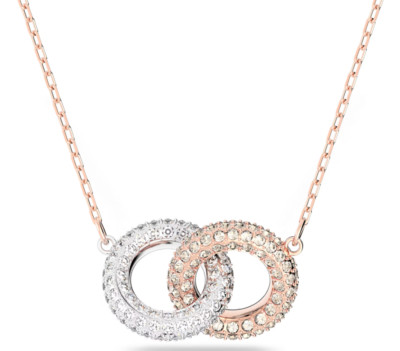 Swarovski Dextera necklace Intertwined circles, Rose gold-tone plated- 5414999