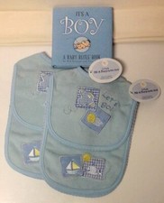 2 Cudlie SETS, Overlap Closure BIB BURPCLOTH Terry w/Embroidery 1 NEW Book