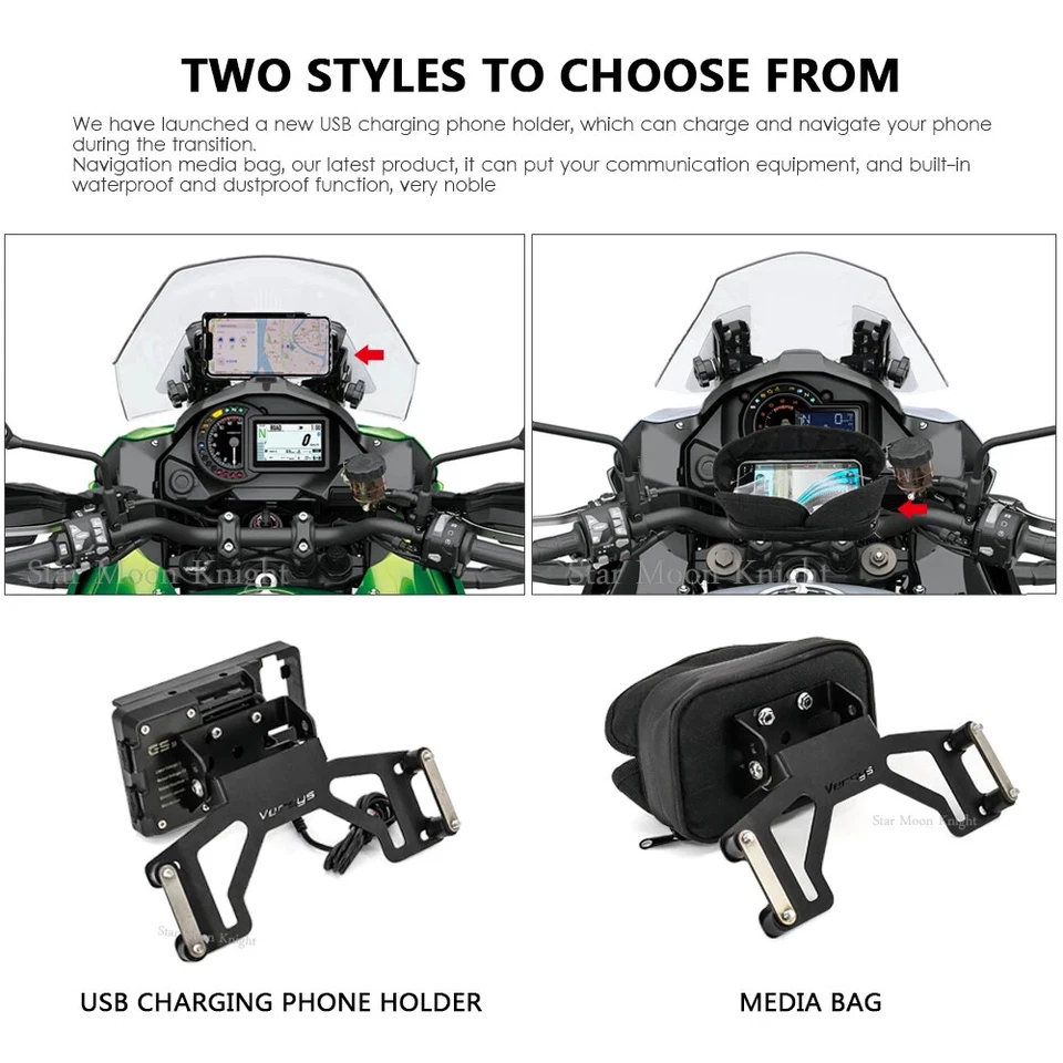 Soporte soporte de navegación GPS para teléfono Kawasaki Versys 1000 2019 2020 Foto 3 de 4