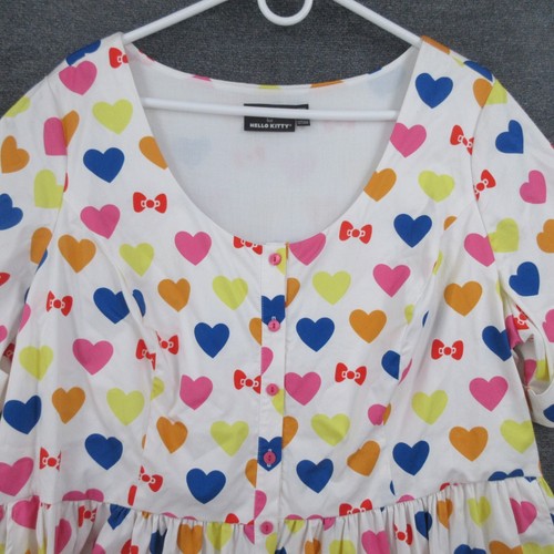 ModCloth For Hello Kitty Dress Womens 22W Plus Hearts And Bows Short Sleeve - Picture 4 of 12