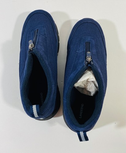 Lands End All Weather Suede Zip Shoes Womens Sz 8 Midnight Sapphire Blue New - Picture 10 of 11