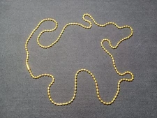 27" Gold Military Ball Bead Dog Tag Chain Necklace