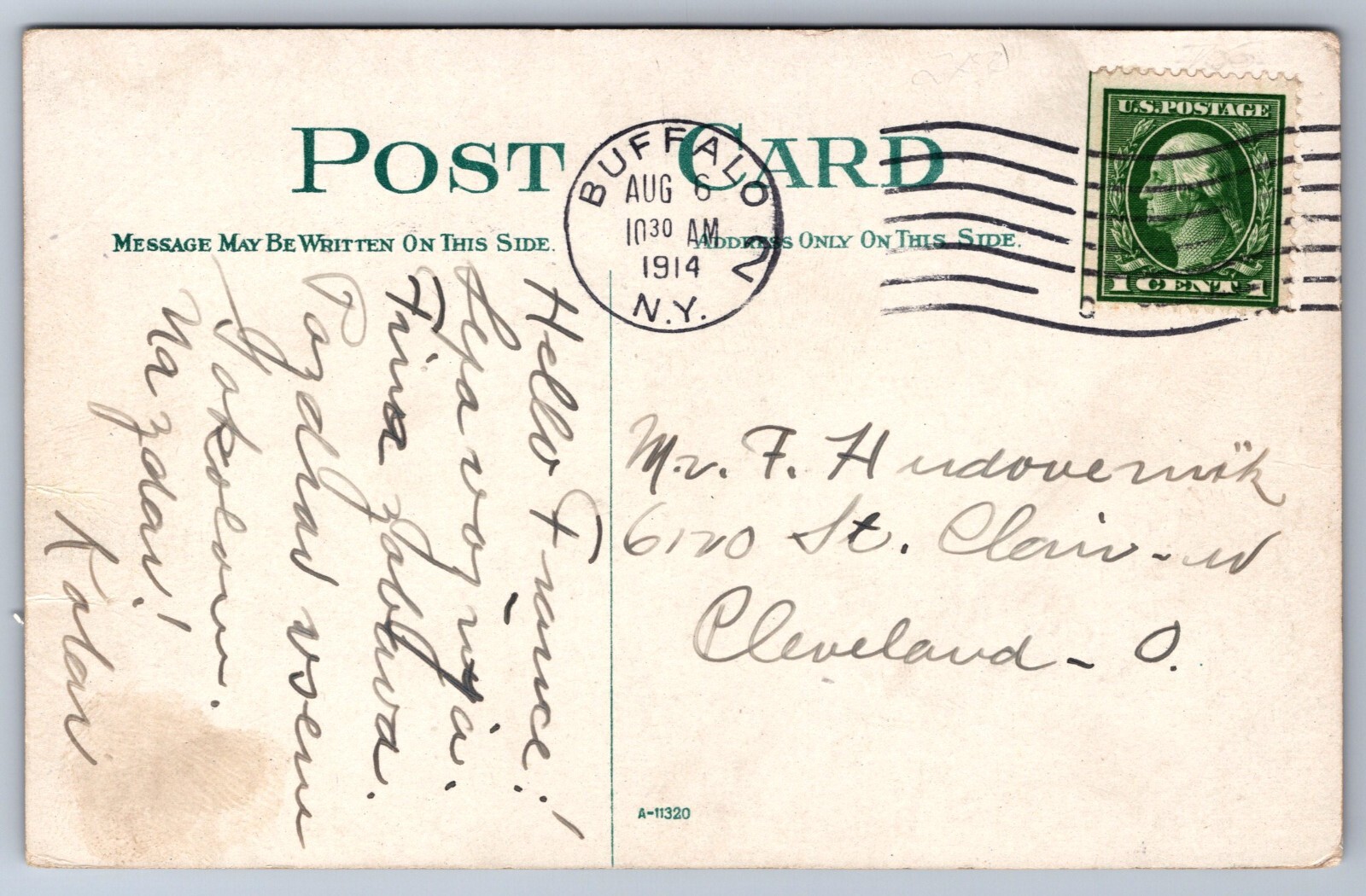 Postcard C. & B. Line Steamer "City of Erie" 1914