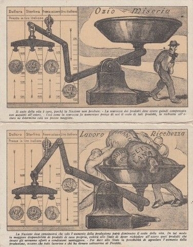 A1757) WW1, VI PRESTITO NAZIONALE, OZIO - MISERIA, LAVORO - RICCHEZZA - Picture 1 of 1
