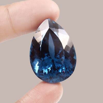 AAA Natural Flawless Mozambique Blue Tourmaline Pear Cut Loose Gemstone 31x22 MM