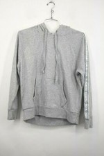 American Eagle Grey Drawstring Hoodie Long Sleeve Accent Arms Cotton Sz Medium