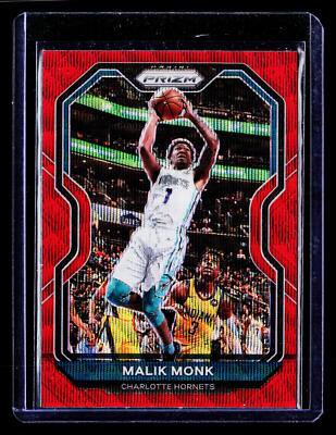 2020-21 Panini Prizm Ruby Wave Prizms Malik Monk #15 Charlotte Hornets