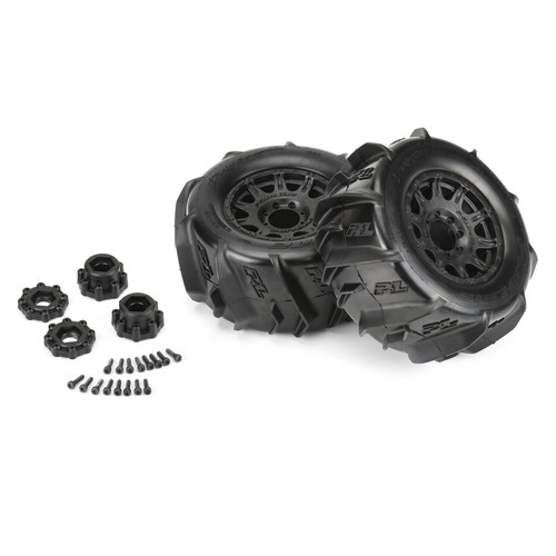 Pro-line Racing Dumont 3.8 Paddle MTD on Raid Blk 17mm F/R PRO1019210 RC Tire - Picture 5 of 6