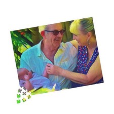 Personalized Photo to painting puzzle, Father's day gift Family vacations jigsaw