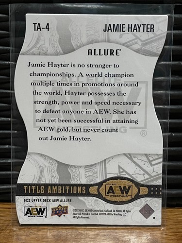 2022 Upper Deck AEW Allure - TA-4 Jamie Hayter - Title Ambitions Die Cut - Picture 2 of 2