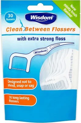 Wisdom Clean Between Flossers With Extra Strong Floss 30 Units