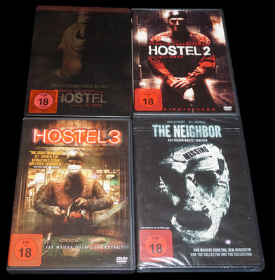 Hostel 1-3 (DVDs) Komplett. Eli Roth (FSK 18) + Gratis Horror Film