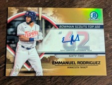 2023 Bowman Chrome Scouts Top 100 Emmanuel Rodriguez Gold Ref Auto Autograph /50
