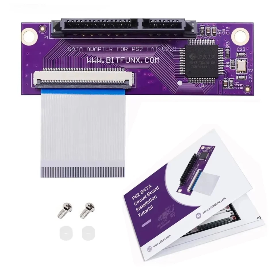 Bitfunx PS2 SATA Upgrade Mod Board Kit para PlayStation 2 Fat HDD Adaptador de red Foto 2 de 4