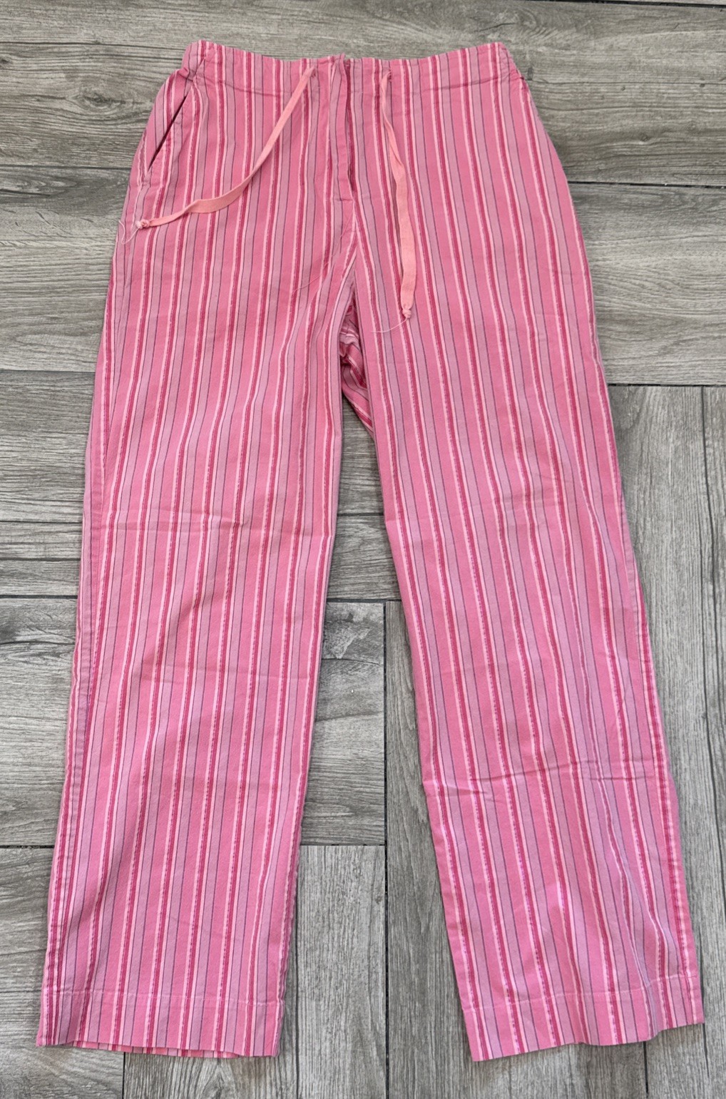 ALTRA Pantalone rosa vero comfort taglia media gamba larga righe accento metallizzato