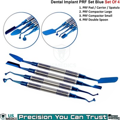 Dental Implant PRF Instruments Set of 4 Blue Surgical Compactor Carrier Kit New