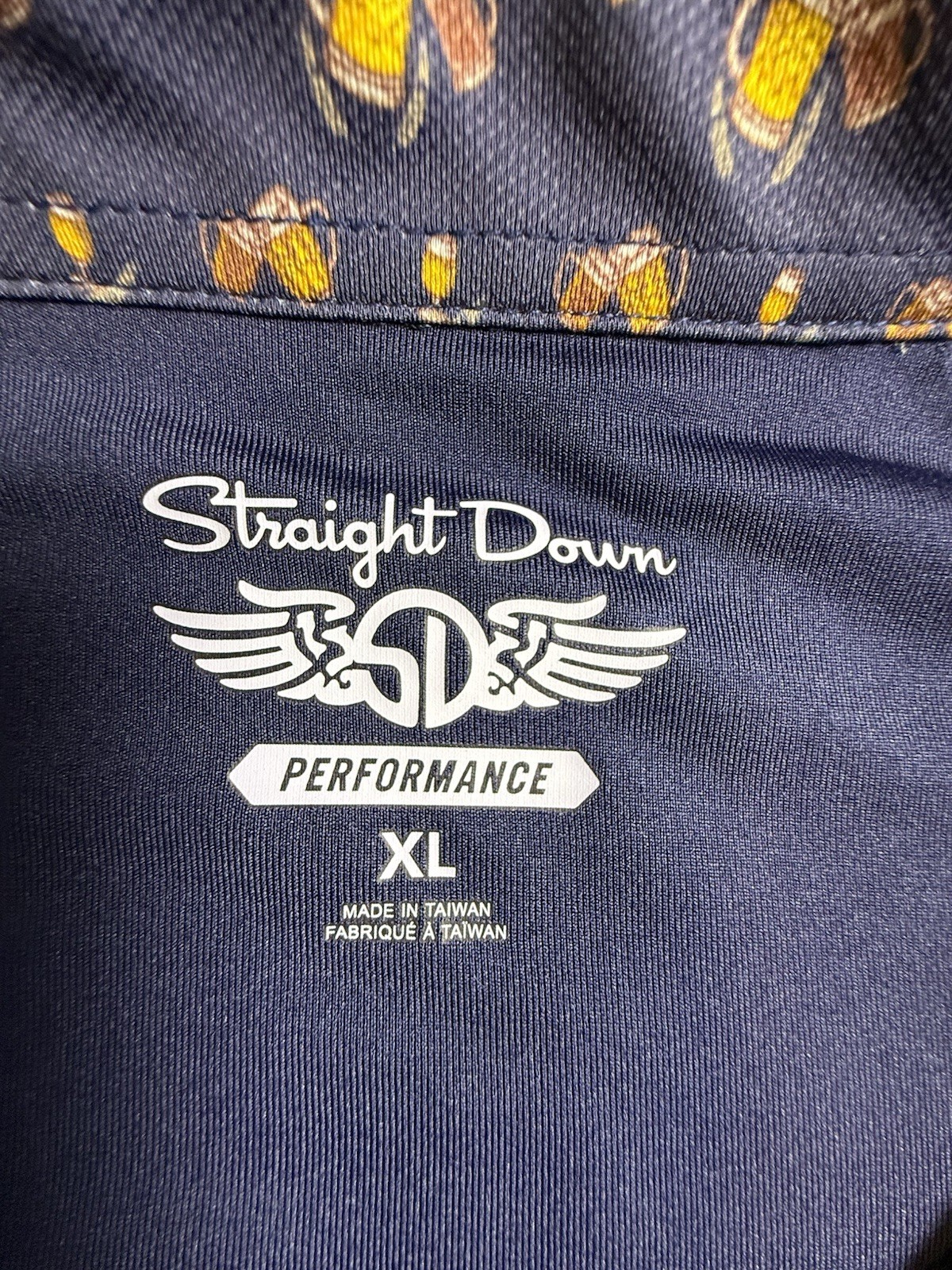 Straight Down Men's Performance Size Large, Beer … - image 2