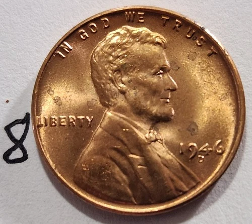 1946-D Lincoln Cent BU  Nice Red Color  #8