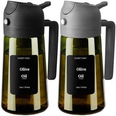 2-in-1 Olivenölspender und Sprüher   470 ml für Kochkunst und gesunde Ernährung