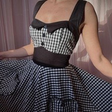 Hell Bunny Vixen B&W Gingham Dress