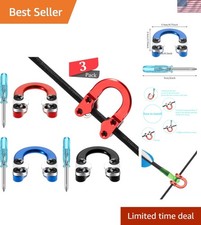 3 Sets D Loop Compound Bow Metal U Nock D Ring Buckle Release Nocking Loop wi...