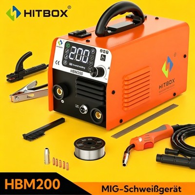 HITBOX 2in1 Lift TIG MMA ARC Schweißgerät Inverter Tragbar Kompakt Digital 200A
