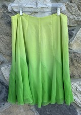 Vintage Y2K Fairycore Skirt Size 14 XL Green Ombre Chiffon Whimsy Tinkerbell