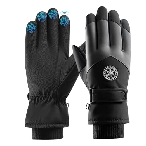 Gants hiver homme chaud et imperméables noirs taille L pour le ski