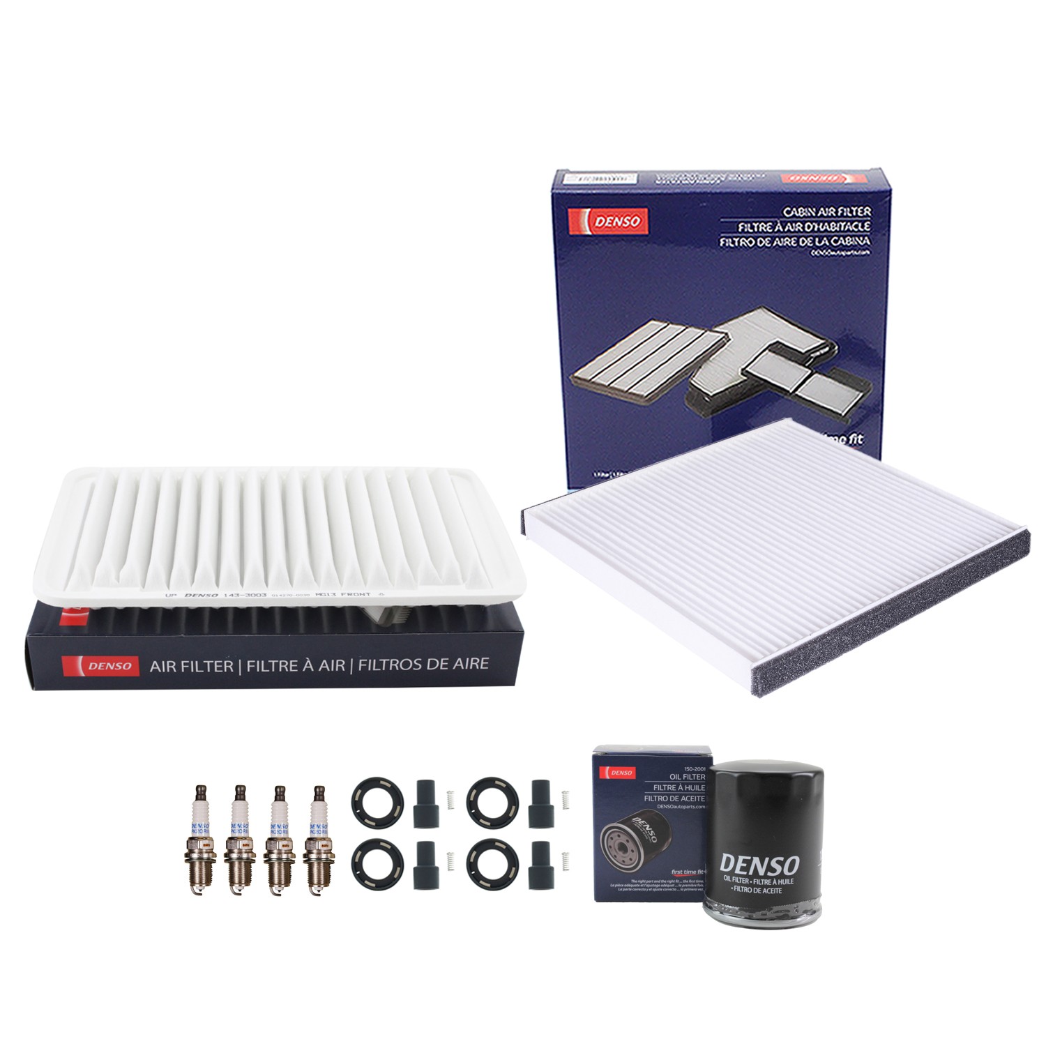 Denso Tune Up Kit 4 Spark Plugs  Boots Kit for Camry Solara 2.4L L4 FWD 2AZ-FE