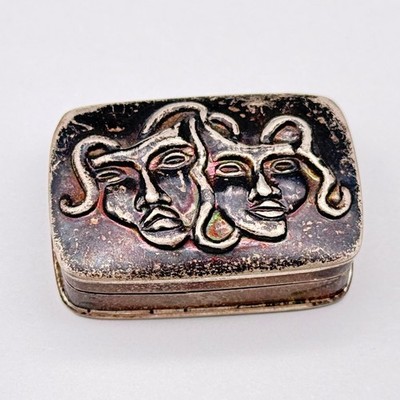 Vintage Comedy Tragedy Theater Masks Sterling Silver Box