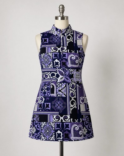 IBKUL Purple Geometric Golf Dress L Sleeveless Resort Tennis Activewear