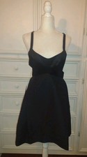 Halston Heritage Little Black Dress Size 8 Side Pockets Fit/ Flair Orig $395 New