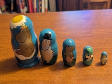 Set Of 5 Moomin Russian Nesting Dolls for Kids Matryoshka Doll 10pcs Handmade