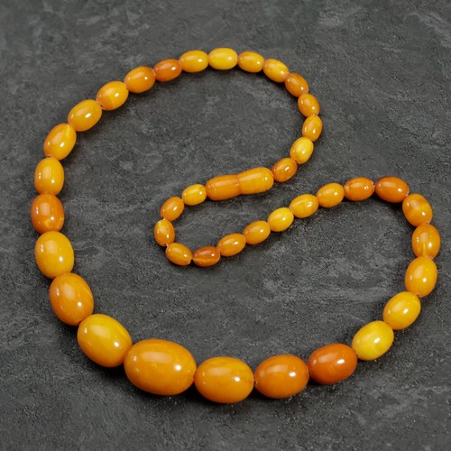 Bernsteinkette "Butterscotch" 43 cm, Kugelgröße von 8 bis 20 mm, 20 g