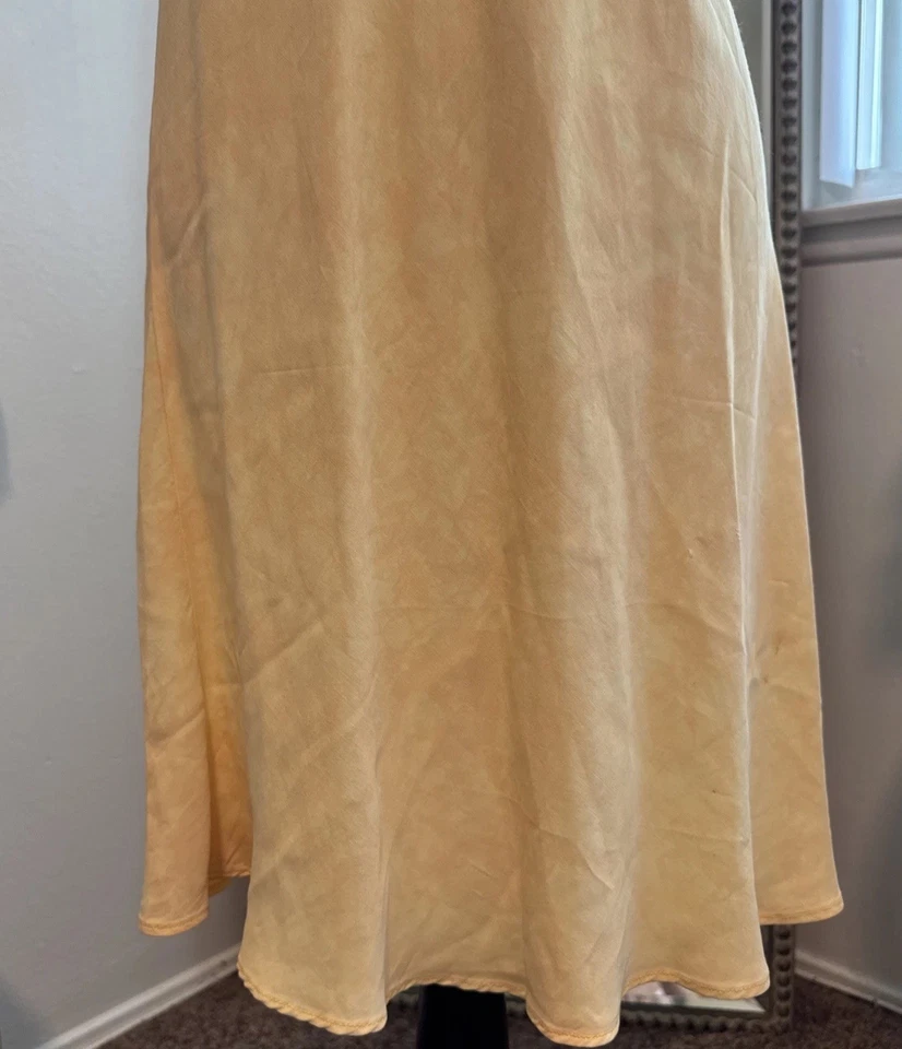 Vestido sin Mangas Lucky Brand Vintage Hawaiano Y2K Amarillo Raro Grande Hecho en EE. UU. Foto 3 de 4