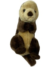 Aurora Miyoni Sea Otter Plush Animal Tan Brown Size Medium 11" Realistic Soft